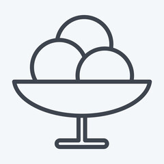 Icon Gelato Bowl. suitable for education symbol. line style. simple design editable. design template vector. simple illustration