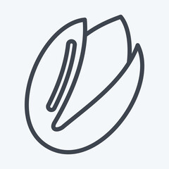 Icon Pistachio. suitable for Nuts symbol. line style. simple design editable. design template vector. simple illustration