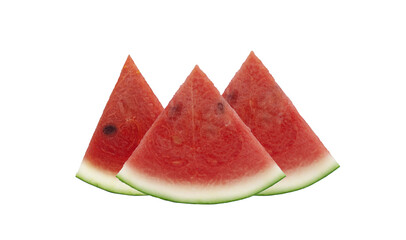 Sliced of watermelon isolated on white background.