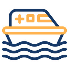 Vector Icon Life Boat, Boat, Sailboat, Ship, Transportation