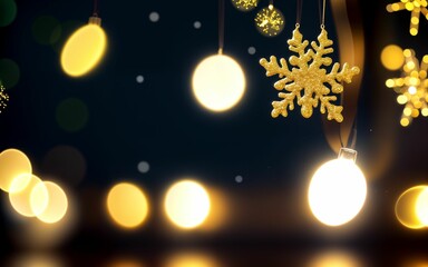 Obraz na płótnie Canvas Golden Holiday Magic Shimmering Christmas and New Year's Celebration ai generated