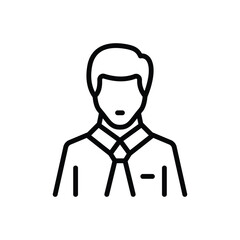Black line icon for employee 