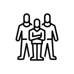 Black line icon for leading 