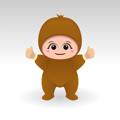 Vector Kiwi fruit kawaii cartoon character vector funny Kiwi fruit kawaii illustration