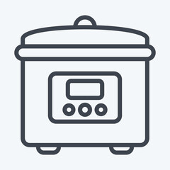Icon Rice Cooker. suitable for Kitchen Appliances symbol. line style. simple design editable. design template vector. simple illustration