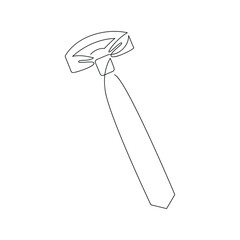 Tie drawn in one continuous line. One line drawing, minimalism. Vector illustration.