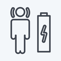 Icon Fatigue. suitable for flu symbol. line style. simple design editable. design template vector. simple illustration