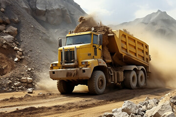 Industrial dump transportation heavy truck quarry mining