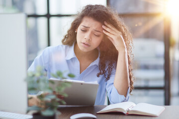 Business woman with documents in the office. business concept