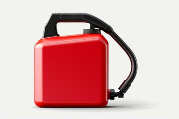 A tilted jerrycan with a nozzle, isolated on a transparent background. Generative AI