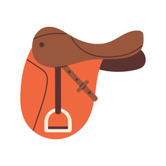 Vector retro western horse saddle. Wild west and Texas concept. Cowboy design.