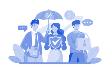 Insurance Agent Team working together to serve clients