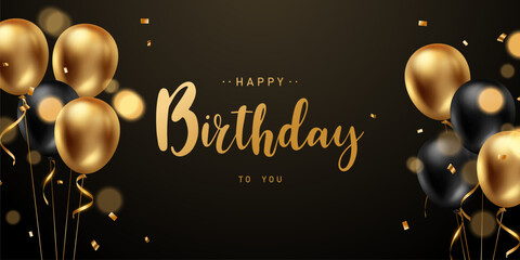 Celebrate your birthday background with beautiful balloons vector illustration. © HNKz