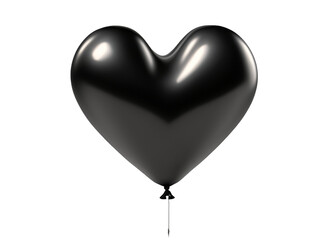 3d black balloon in heart shape