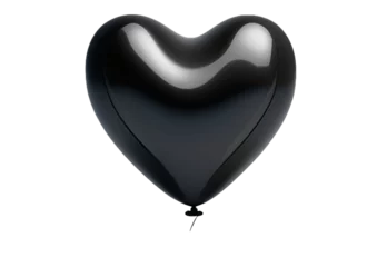 Deurstickers 3d black balloon in heart shape © Shanila