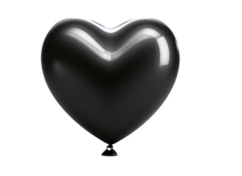 3d black balloon in heart shape
