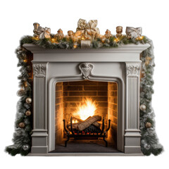 Fireplace isolated on transparent background