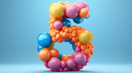 Balloon font number 5