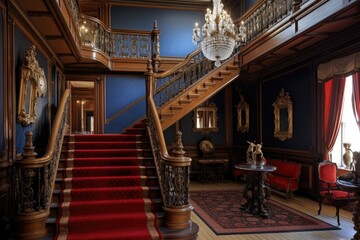 grand staircase leading to the second floor