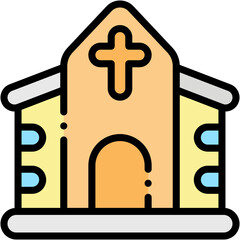 Vector Icon Church, Catholic, Orthodox, Religion, Christianity, Faith