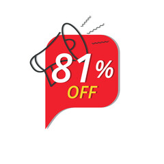 Obraz na płótnie Canvas Super discount banner, Vector illustration of red discount banner for stores, up to 81% off promotion.