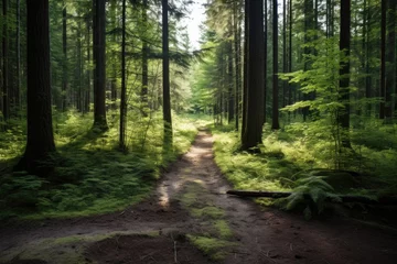 Foto op Canvas two separate paths in a forest © altitudevisual