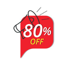 Obraz na płótnie Canvas Super discount banner, Vector illustration of red discount banner for stores, up to 80% off promotion.