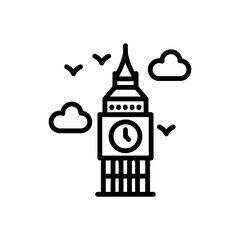 Big Ben icon in vector. Illustration