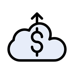 Cloud storage icon symbol vector image. Illustration of the database server hosting cloud system digital design image