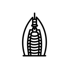 Burj Al Arab icon in vector. Illustration