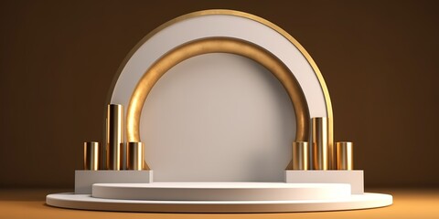 Mockup podium adegan minimal abstrak untuk presentasi produk Anda. media promosi produk Anda. AI generatif