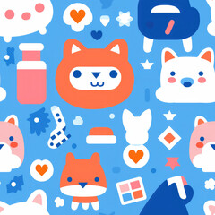 Children toys kids room cute repeat pattern