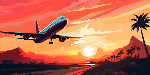 Traveling time concept illustration background 