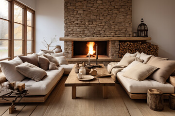 Fototapeta premium modern living room, Generative AI