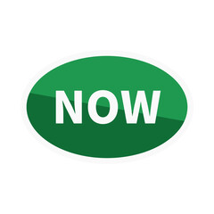 Now Button In Green Oval Shape With White Line For Website Marketing Sale Business
