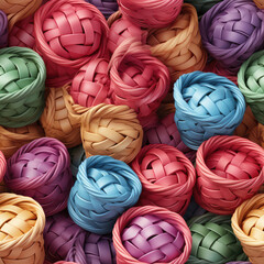 Baskets retro colorful repeat pattern