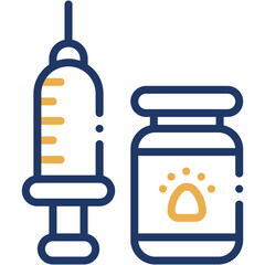 Vector Icon Vaccine, Veterinary, Medicine, Syringes, Drugs, Bottle