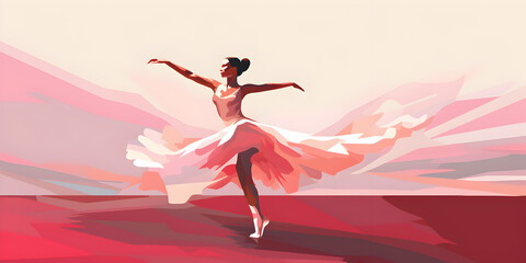 Illustration background of woman dancing ballet