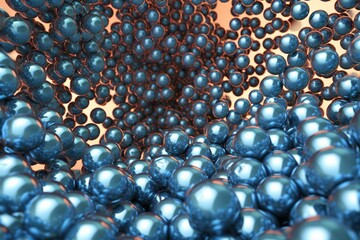 Illustration of metal nanoparticle catalysts. Generative AI