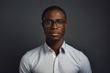 A Man in a Blue Shirt and Glasses. Fictional characters created by Generated AI. - obrazy, fototapety, plakaty
