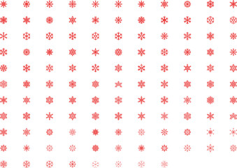 snowflake icon set, decoration for christmas, vector graphics on a white background