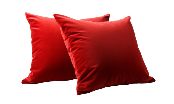 Cojines rojos en fondo transparente.