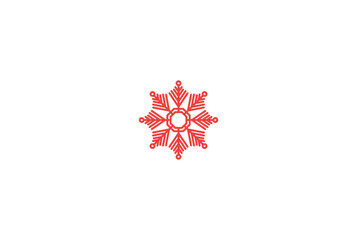 snowflake icon, decoration for christmas, vector graphics on a white background