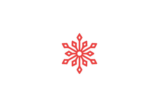 snowflake icon, decoration for christmas, vector graphics on a white background