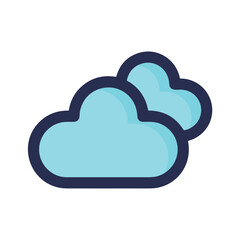 Cloud storage icon symbol vector image. Illustration of the database server hosting cloud system digital design image