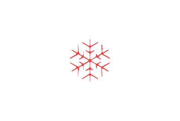 snowflake icon, decoration for christmas, vector graphics on a white background