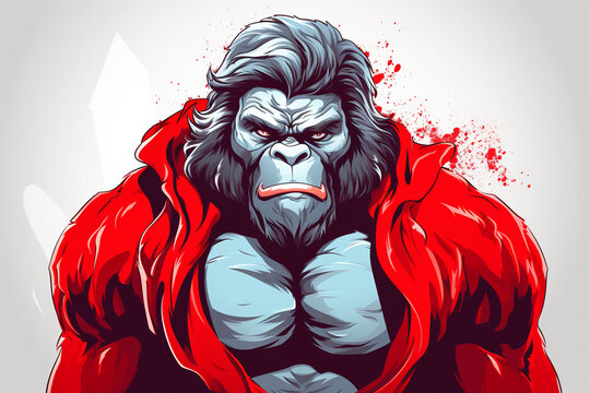 vector illustration design of a superhero character, a gorilla