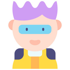 Vector Icon Cyberpunk, Sci-Fi, Costume, User, People, Avatar