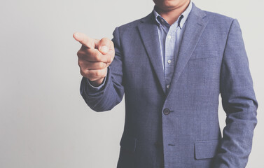 Businessman wearing a suit on a white background