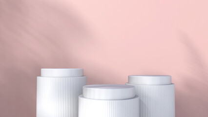 Background rendering with 3d podium and wall scene abstract background. 3D illustration, 3D rendering	
